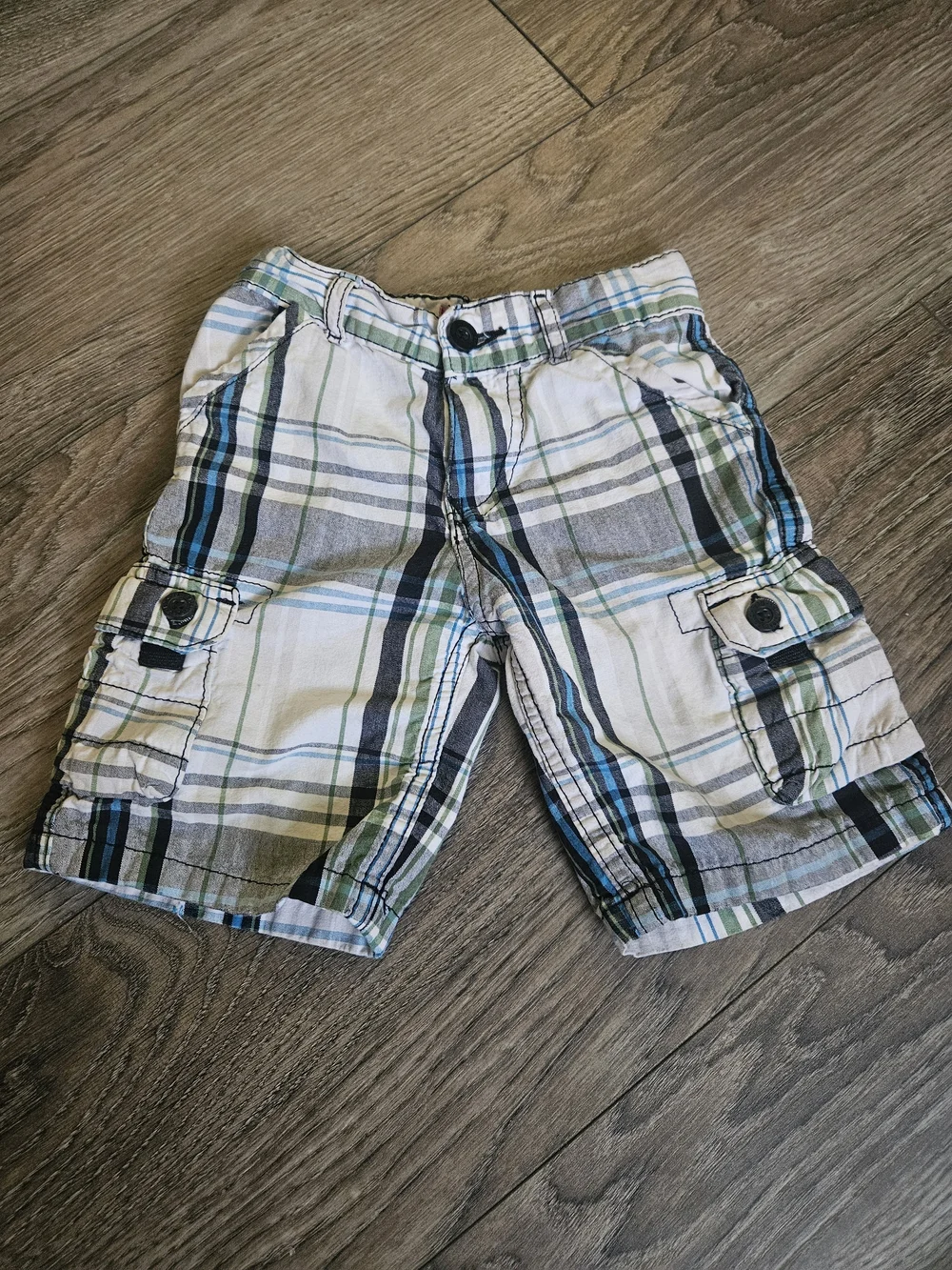 2 Pairs Boys Plaid Cargo Shorts